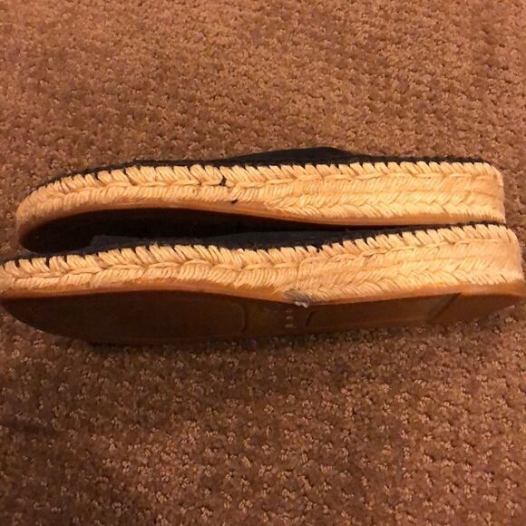 BURBERRY Black Espadrille Low Wedge Slide Sandals Size 8 - Picture 6 of 6